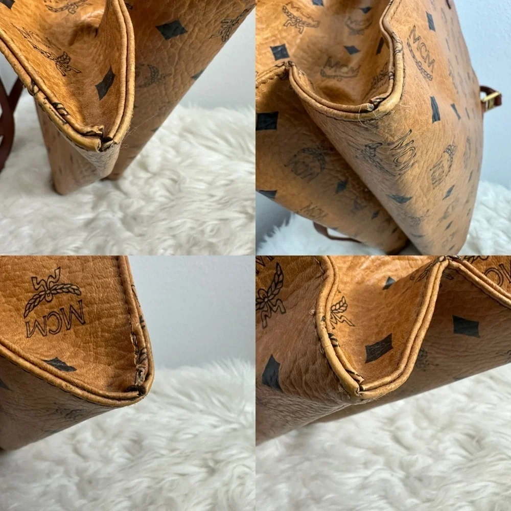 💯Authentic MCM Cognac Visetos Tote with Black Accents🍀